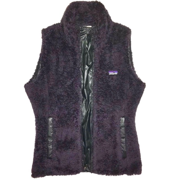 Patagonia Reversible Vest Fuzzy Cozy Purple Charcoal Gray - Picture 2 of 9